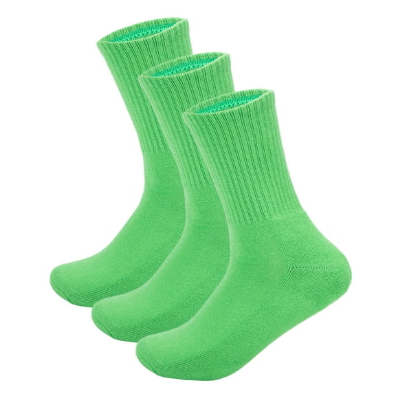 DODOING Pack of 3 Women's Solid Anti-Skid Soft Solid Thicken Foot Bed Crew Socks