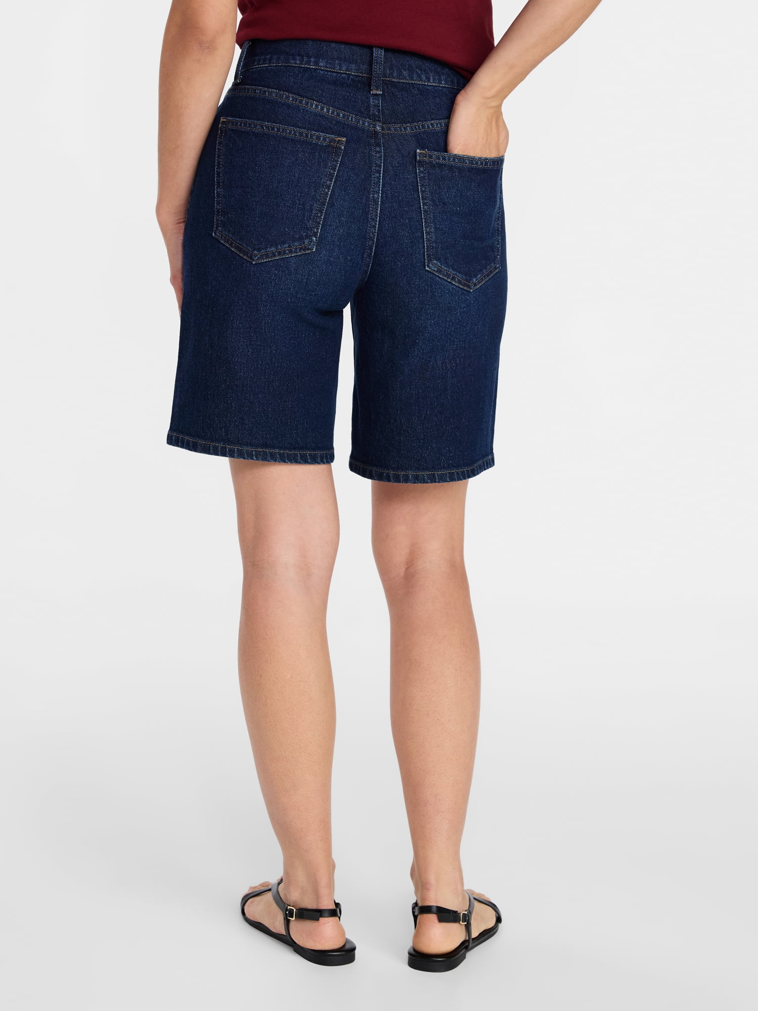 Time and Tru Women s High Rise Denim Bermuda Short 9 Inseam Sizes 0 20
