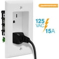 thumbnail image 4 of TOPGREENER Recessed Duplex Receptacle Outlet, Flush Mounted, Tamper-Resistant, Standard Size 1-Gang, 15A 125V, White, 4 of 5