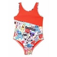thumbnail image 4 of iEFiEL Kids Girls One-piece Swimming Jumpsuit Sleeveless Colorful Cartoon Print Swimwear,Sizes 6-16 Orange 8, 4 of 7