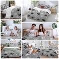 thumbnail image 6 of Pet Paw Printed Bedding 3 Piece Duvet Cover Set Full Size, Modern Black Grey Watercolor Dog Claws Soft Microfiber Comforter Cover with Zipper Closure & Pillowcases, FadeResistant Quilt Cover, 6 of 9