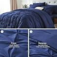 thumbnail image 4 of Davulos Queen Size Comforter Set,7 Pieces Dark Blue Bedding Sets for All Season Bed in a Bag with Comforter ,Flat Sheet ,Fitted Sheet ,Pillowcases & Shams, 4 of 8