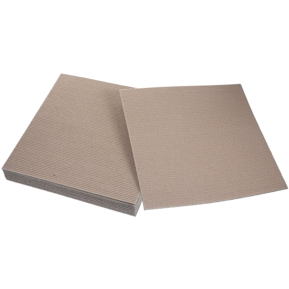 FOMIYES 10pcs Self Adhesive Anti Slip Floor Tile Carpet Polyester Khaki