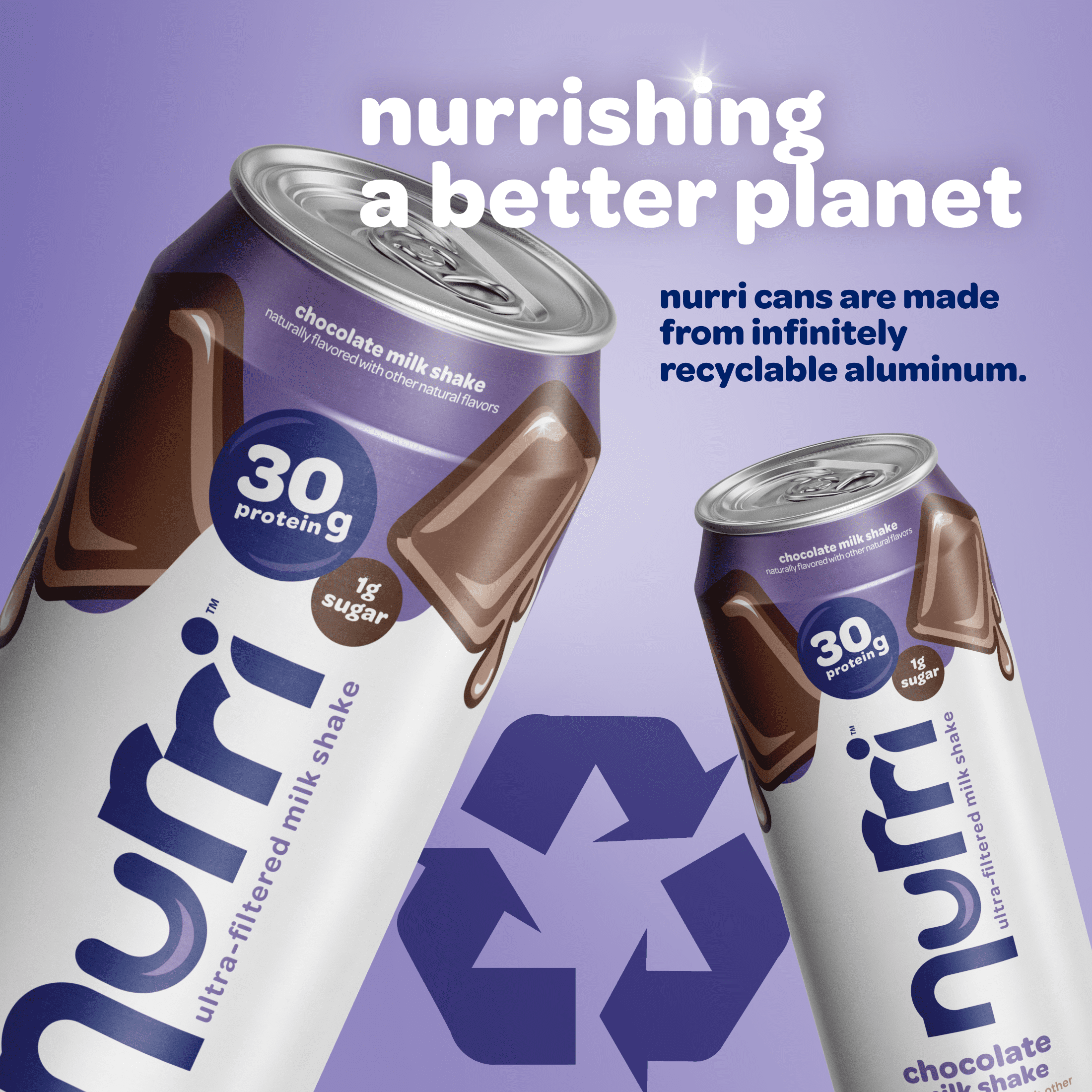 Nurri Ultra-Filtered Milkshake, 30g of Protein, Chocolate, 11 fl oz Can (Pack of 10)