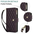 thumbnail image 4 of Decase for Samsung Galaxy S24 FE Wallet Phone Case with Crossbody Lanyard Strap&Wrist Strip,Shockproof Stylish Zipper Pockets Case with Card Slots+Cash Slots,PU Leather Folio Book Design,Darkpurple, 4 of 11