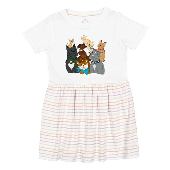 Inktastic Happy Dog Family Girls Toddler Dress