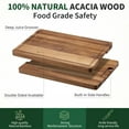 thumbnail image 4 of Soonbuy Acacia Wood Cutting Boards for Kitchen, [18" x 12" x 1"] Medium Edge Grain Cutting Boards, Solid Wood Butcher Block Cutting Board with Juice Grooves and Handle, Knife Friendly and Reversible, 4 of 7
