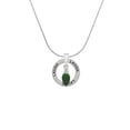 thumbnail image 2 of Delight Jewelry Silvertone Green Christmas Light Laugh Ring Charm Necklace, 18", 2 of 4