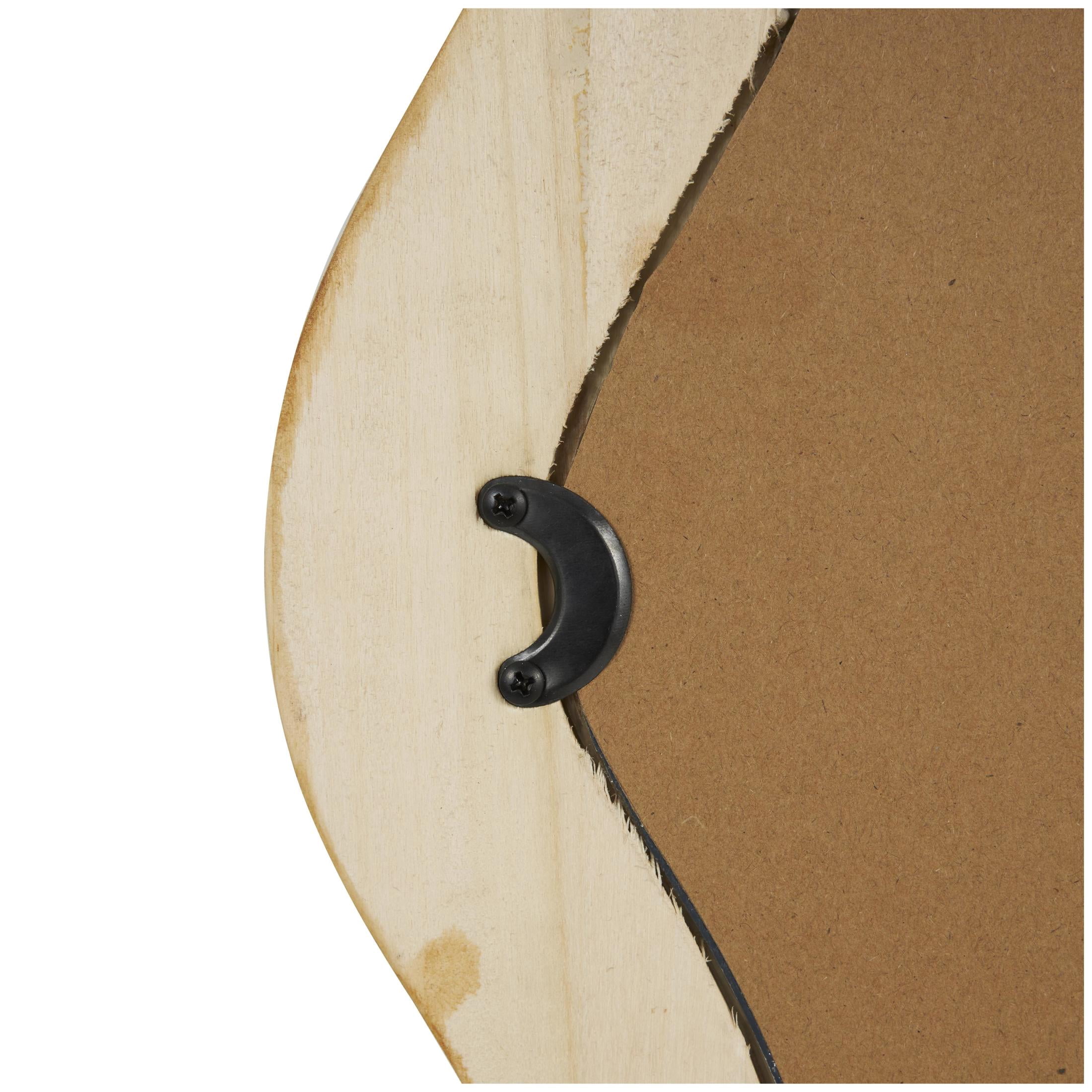 DecMode 20" x 39" Brown Wavy Abstract Wall Mirror with Dimensional Carved Frame