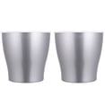 thumbnail image 4 of 2pcs Plastic Lazy Flower Pot Creative Gardening Planter Self Watering Plant Holder Water Storage Pot for Home (Silver, Middle Size), 4 of 5