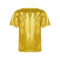 thumbnail image 4 of renvena Kids Boys Girls Sparkly Jazz Dance Shirt Athletic Tank Tops Shiny Sequin Dancewear Gold 2-6, 4 of 7