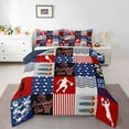 thumbnail image 1 of Erosebridal Sports Bedding Queen Comforter Set,Basketball Down Comforter,Red Blue Buffalo Bedding Sets Queen With Comforter, Microfiber Bedroom Decor,3 Pieces Reversible, 1 of 5
