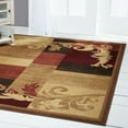 thumbnail image 2 of Modern Abstract Area Rug with Contemporary Geometric Blocks and Scrolls, Area Rug Carpet for Livingroom or Bedroom, Brown, 6' x 8', 2 of 6