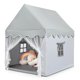 thumbnail image 3 of Costway Casa de muñecas para niños, casita con tienda resistente estructura de sólida madera y alfombrilla de algodón, casa con tienda puerta y ventana para niños y niñas, castillo juguete para niños, 3 of 3
