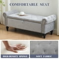 thumbnail image 3 of Weture 51-Inch Chenille Upholstered Bedroom Storage Bench with Nailhead Trim,Light Gray, 3 of 8