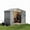 6x8FT Gray With Solar Light, variant on TEQIN 6x8 Ft Metal Garage Shed,Outdoor Storage Shed With Lockable Doors,Heavy Duty Carport For Cars, Boats, Trucks And Equipment Storage