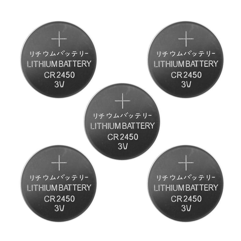 5 Pack CR2450 Lithium Battery Long-Lasting & High Capacity 3 Volt Coin &  Button