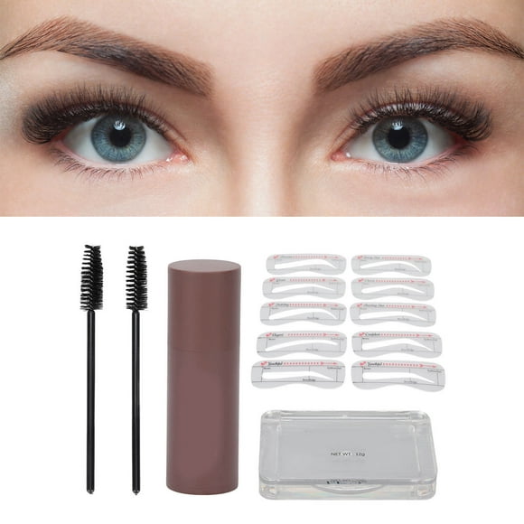 Eyebrow Stencil Kit, Eyebrow Shaping Kit Brown Buildable Eyebrow Styling Cream Eyebrow Card for Women for Perfect Brow Dark Brown