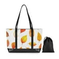 thumbnail image 7 of FORMRS Canvas Laptop Tote Bag for Women with 15.6" Computer Compartments Shoulder Handbag, Orange Leaves, 7 of 7