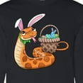 thumbnail image 4 of Inktastic Easter Cute Snake with Basket and Bunny Ears Long Sleeve T-Shirt, 4 of 5