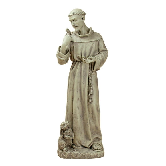 Joseph's Studio by Roman Inc., ST Francis with Bunny Garden, Garden Collection, Religious Statue, Holy Family, Memorial, Angel, Patron Saint, Garden D茅cor (7x8x24)