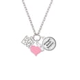 thumbnail image 2 of Delight Jewelry Silvertone Faith Hope Love - Light Pink Heart Nurse Strong Zoe Necklace, 2 of 4