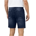 thumbnail image 6 of Guluxicc Mens Denim Shorts Button Elastic Waist Jean Shorts Regular Fit Solid Color Summer Casual Jeans with Pockets, 6 of 9