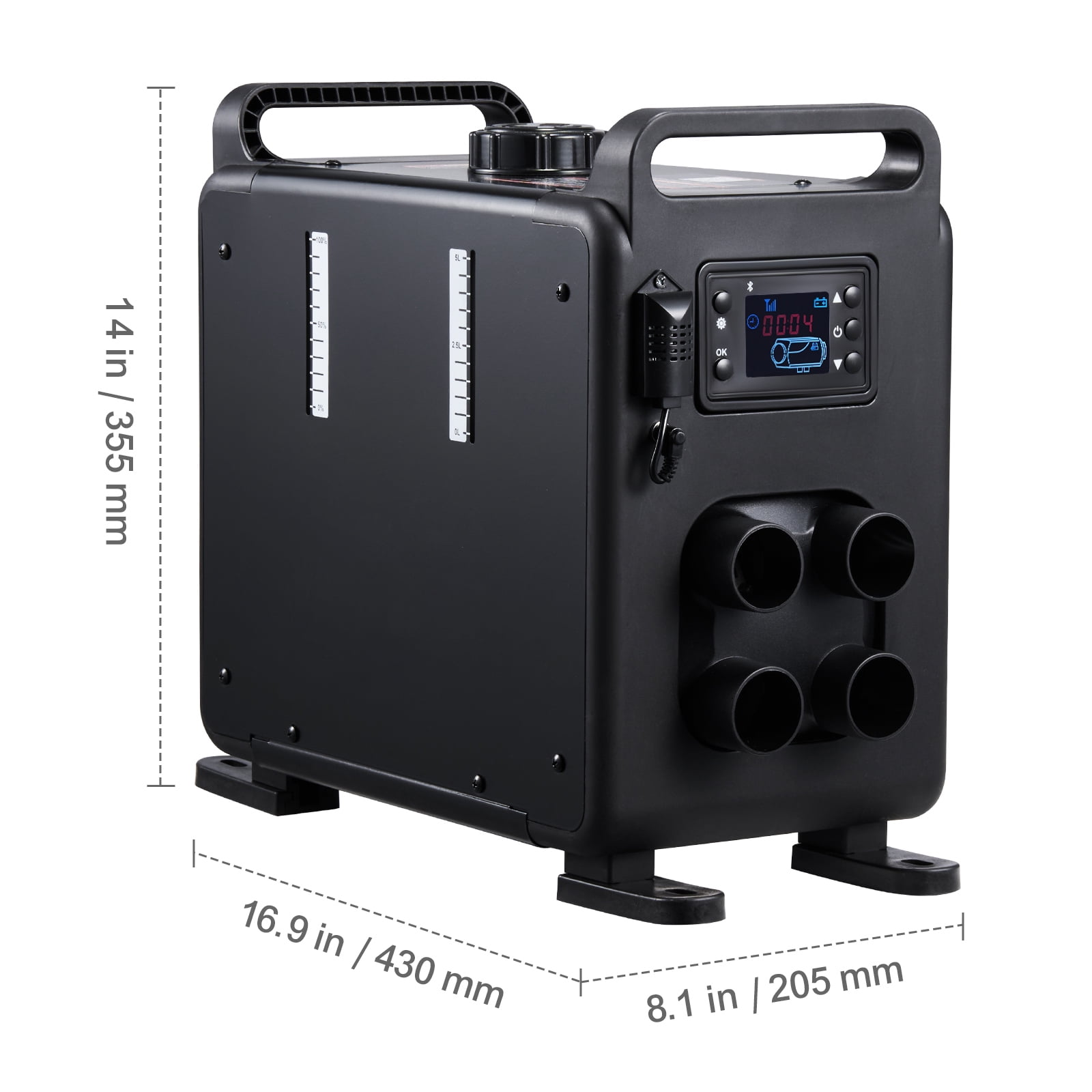 KFFKFF 8KW Diesel Furnace, Universal 12V/24V Diesel Heat System, Bluetooth App Management, Remote Access and Visual Display, CO Alert, Rapid Warming Vertical Mobile Diesel Furnace for Automobiles