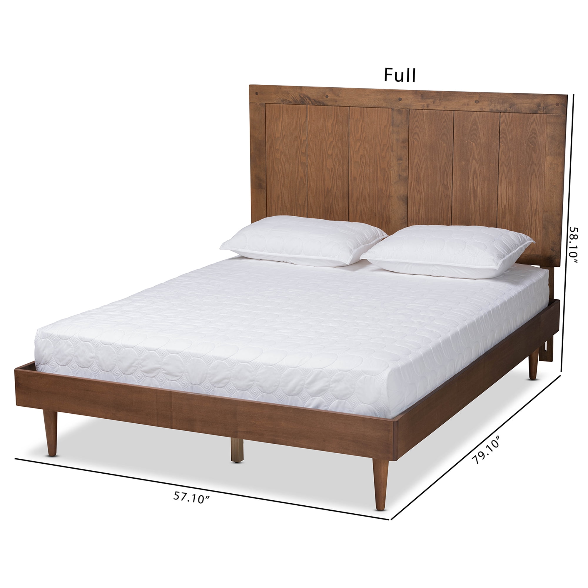 Baxton Studio Nicola Transitional Wood Back Support Platform Bed, Queen, Ash Walnut