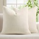 thumbnail image 1 of Chenchen Corduroy Decorative Throw Pillow Covers 22x22 Set of 2 for Sofa Living Room, Soft Neutral Boho Couch Pillow Covers for Home Decor, Cream White, 1 of 1
