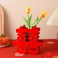 thumbnail image 6 of WINDLAND Double Happiness Character Ornament Chinese Wedding Happiness Character Decoration with Artificial Flower for Wedding, 6 of 12