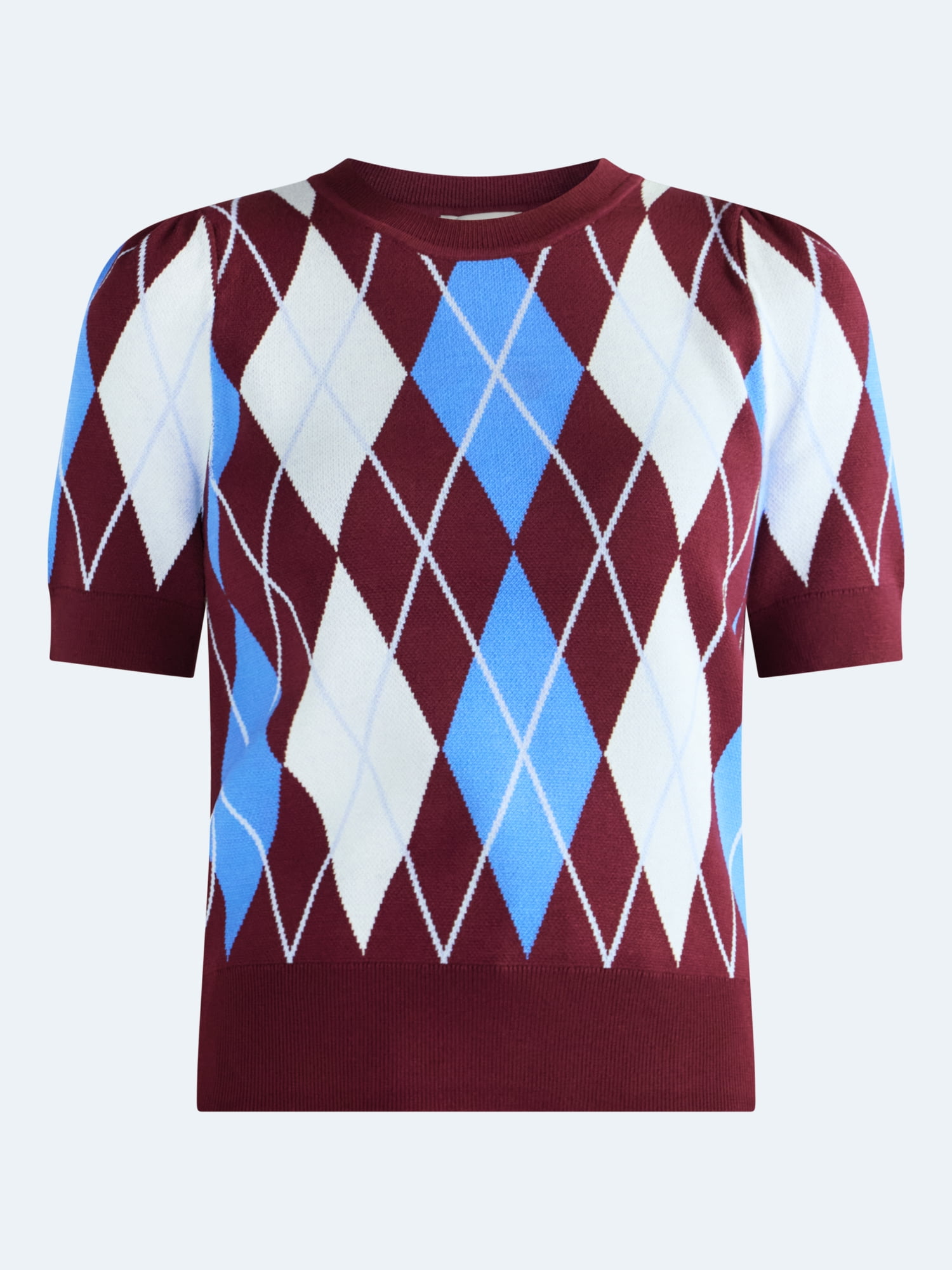 Free Assembly Women's and Women's Plus Crewneck Sweater with Short Puff Sleeves, Sizes XS-4X