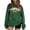 Dark Green, variant on Womens Sweatshirt Crew Neck Vintage Halloween Pumpkin Season Letter Graphic Long Sleeve Oversized Streetwear Holiday Loose Pullover Tops Beige L