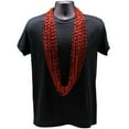 thumbnail image 2 of 48" 10mm Metallic Red Heart Mardi Gras Beads - Dozen (12 Necklaces), 2 of 2