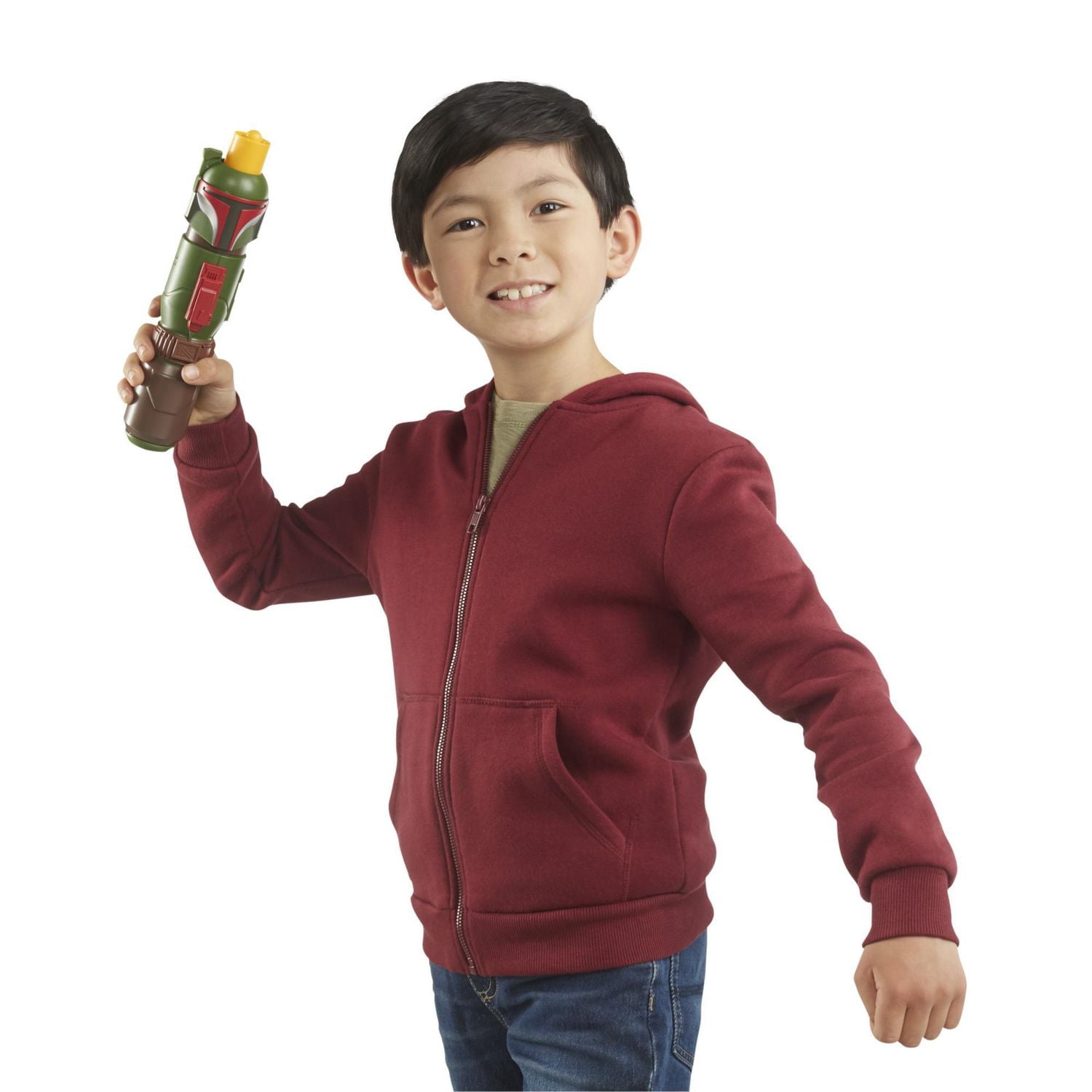 Star Wars Lightsaber Squad Boba Fett Extendable Yellow Lightsaber Role Play, Pretend Play Toy for Kids Ages 4 and Up
