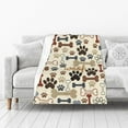 thumbnail image 2 of Dog Paw Prints Bones Fleece Throw Blanket for Couch Chair Bed Women Men - Lightweight Plush Fuzzy Cozy Soft Blankets and Throws for Sofa Travel Camping, 50x40 inches, 2 of 6