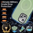 thumbnail image 4 of Funda magnética para iPhone 12 Pro Max [Compatible con Magsafe] [Protección contra caídas de grado militar] Funda protectora translúcida mate delgada a prueba de golpes para iPhone 12 Pro Max, verde, 4 of 8