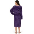 thumbnail image 3 of PAVILIA Purple Women Robe with Hood, Fleece Lightweight Soft Long Hooded Robe for Women, Plush Fuzzy Cozy Warm Bathrobe Shower Spa House, L/XL, 3 of 9