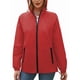 thumbnail image 2 of Chaqueta Impermeable para Mujer, Cortavientos, Impermeable, con Capucha, Plegable y Bolsillos. Rojo XL, 2 of 9