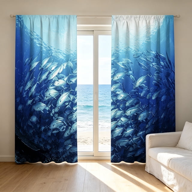 EGNMCR Trendy Printed Patterns With A Strong Decorative Look Light Blocking Curtains For Dorm Rooms Polyester Curtains