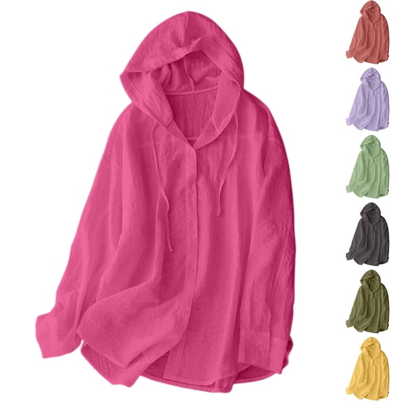 Girls Cardigan, Fashion Women's Summer Long Sleeve Solid Comfy Loose Regular Hooded Tank