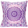 thumbnail image 1 of Stylo Culture Ethnic Settee Sofa Throw Pillow Cover 16 x 16 Printed Floral Pink Purple Traditional 40x40 cm Home Decor Cotton Mandala Ombre Square Cushion Cover | 1 Pc, 1 of 3