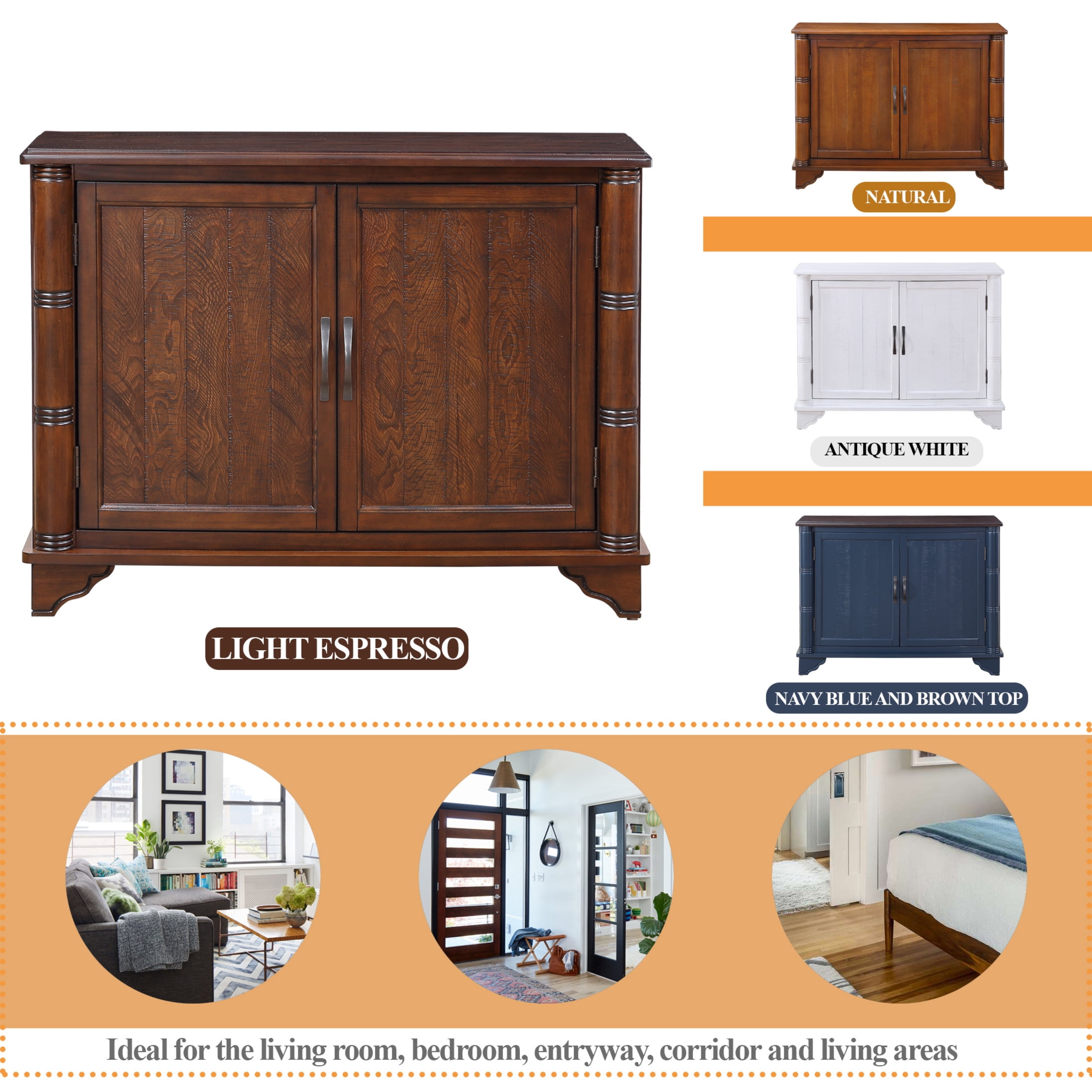 Noble House Jemima 40" Console Table, Pine Wood Frame with Storage Shelf for Hallway or Sofa Table, Light Espresso