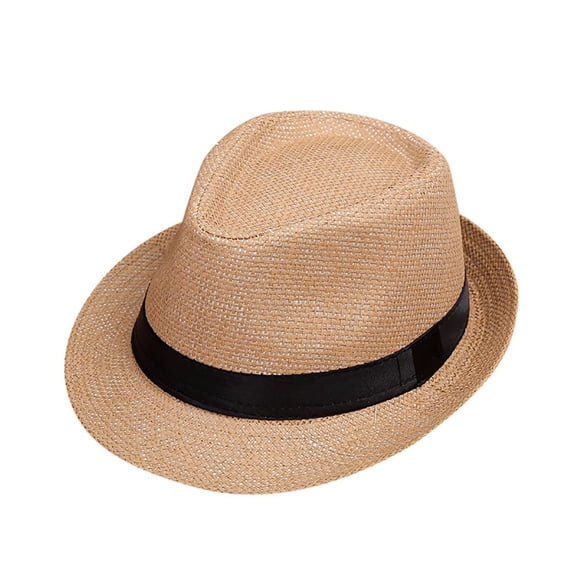 Kids Summer Beach Straw Fedora Jazz Panama Hat for Children Baby Care, Multicolor6