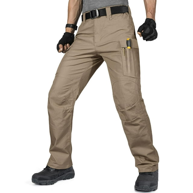 Pantalones cargo FREE SOLDIER marrones resistentes al agua tácticos