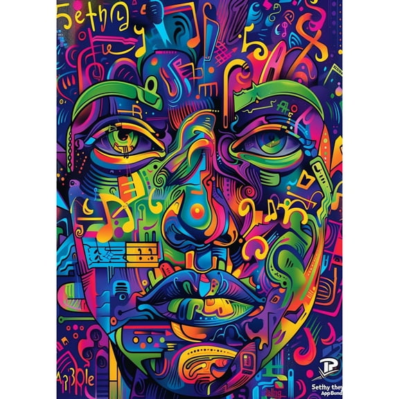 5D DIY Diamond Art Colorful Abstract Woman Face DIY Paint with Full Drill Round Diamond Gems Painting by Number Kits for Adults Art Craft Home Wall Decor 15.8x19.8in
