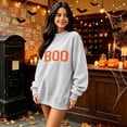 thumbnail image 4 of IAJDKMEK Womens Sweatshirt Halloween Print Top — Round Neck Loose Long Sleeve, Fall Tops for Women Festive Pullover,Light Gray L, 4 of 6