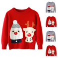 thumbnail image 3 of Odeerbi Kids Boys Girls Christmas Sweater Cute Winter Thermal Knit Crewneck Sweater Children's Christmas Printed Long Sleeve T-shirt Round Neck Top Kids Clothes Gray, 3 of 3