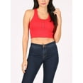 thumbnail image 4 of FashionMille Women's Buttoned Sleeveless Casual Rib Racerback Crop Tank Top Summer Shirt, 4 of 5