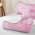 thumbnail image 4 of Erosebridal Cute Bowtie Quilt Full For Kids,Pink Butterfly Print Letter N Initial Monogram Full Bedspread Sets,3-Piece, 4 of 7